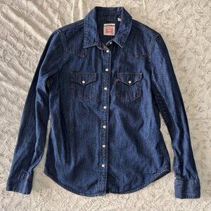 LEVI’S Ultimate Western Denim Pearl Snap Shirt - Medium Wash - Size [XS]